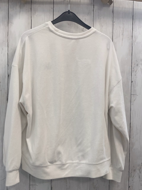   Pullover  Gr. 152  weiß Rippen Schrift Micky Mouse 