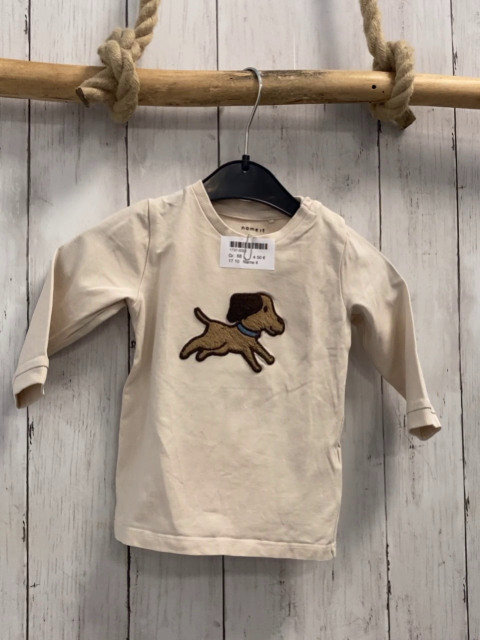 Name it Langarmshirt Gr. 68  beige Hund