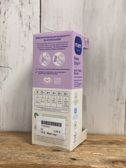 Mam neu  Babyflasche  weiß hellblau 