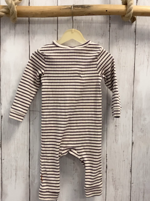  Schlafanzug  Gr. 62  weiß graue Streifen Rippen 