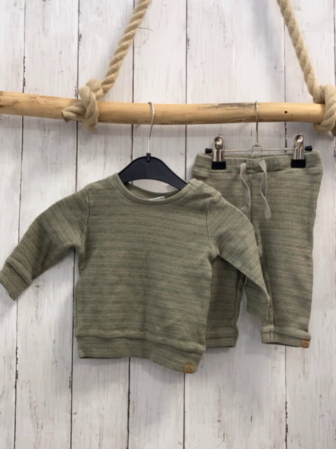 2tlg Name it  Pullover + Jogginghose  Gr. 62  beige petrol Streifen 