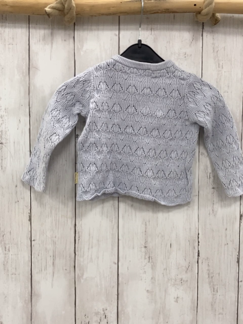 Hust & Claire  Strickjacke  Gr. 74  hellblau Lochmuster 