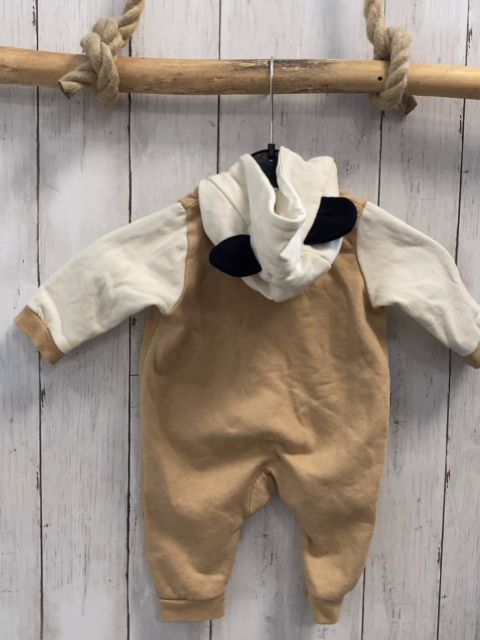 Sinsay  Overall Gr. 62  ocker creme Ärmel + Kapuze Micky Mouse 