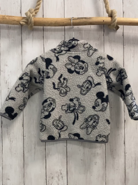 Disney  Teddyjacke  Gr. 86  hellgrau schwarze Micky Mouse Köpfe 