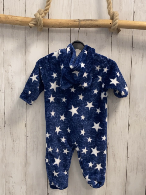   Overall Gr. 68  blau Plüsch weiße Sterne Kapuze 