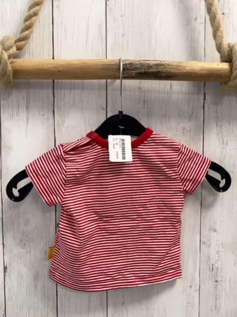 Steiff  T-Shirt  Gr. 56  rot weiße Streifen Plüschbärenkopf als Motrose 