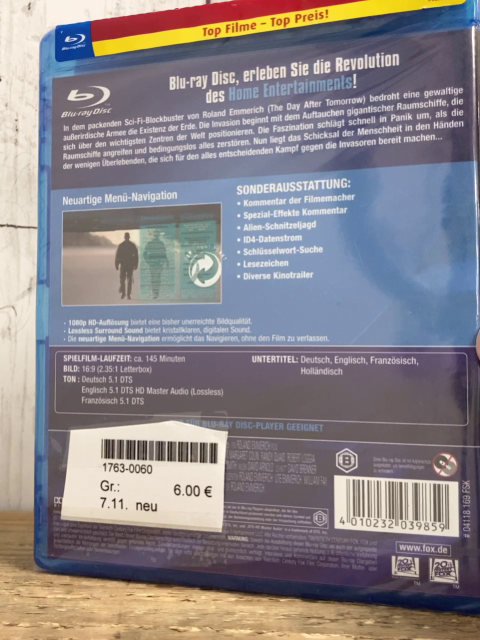 neu Blu-Ray-Disc Independence Day 