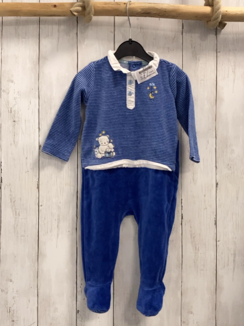 sergent major Schlafanzug Gr. 68  blau gestreift weißer Kragen 