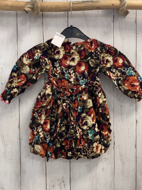 Carters  Kleid  Gr. 74  braun Kord bunte Blumen 
