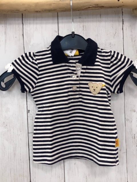Steiff  Poloshirts  Gr. 74  blau weiße Streifen blauer Bund + Kragen
