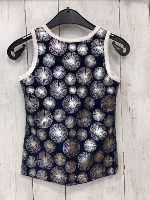 neu Lofft  Top  Gr. 116  blau silber Sternblumen weißer Bund NP 19,95 € 