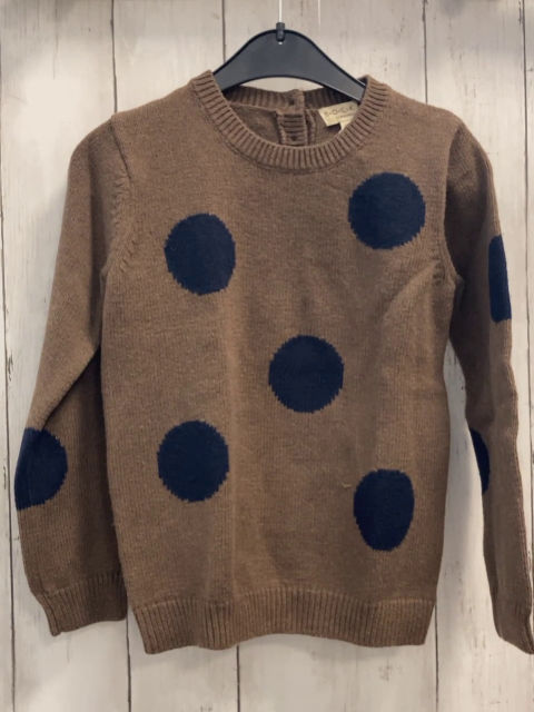 Bock Copenhagen  Pullover  Gr. 116  braun blaue Punkte  Strick 70 % BW 30 & Wole 