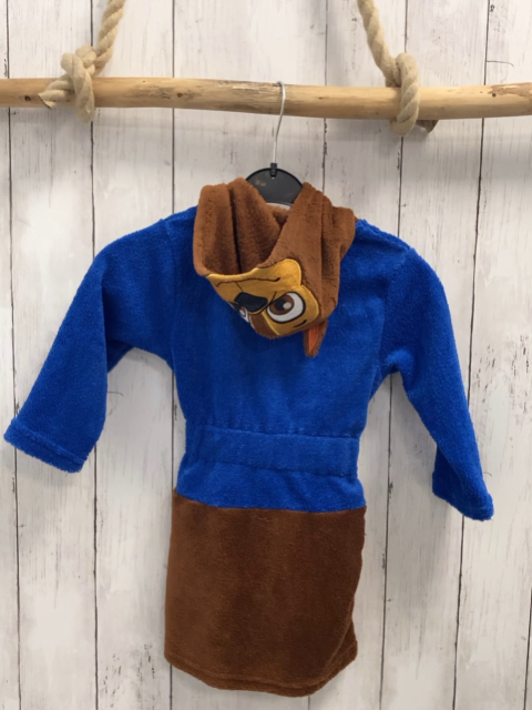   Bademantel Gr. 98  blau braun Plüsch Kapuze Paw Patrol 