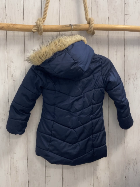 H&M  Winterjacke  Gr. 116  blau Kapuze mit Fellbund 