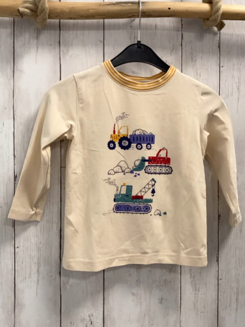 Alana  Langarmshirt  Gr. 98  beige Baustellenfahrzeug 