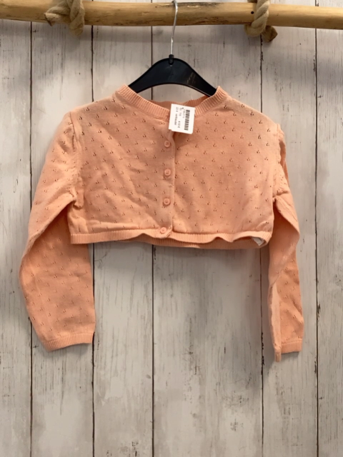 vertbaudet  Strickjacke  Gr. 116  lachs Lochmuster 