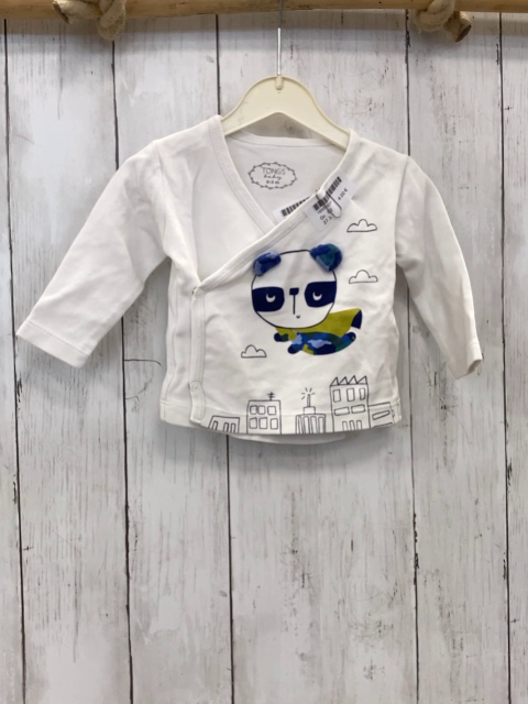  Langarmshirt  Gr. 62  weiß Häuser bunter Hund 