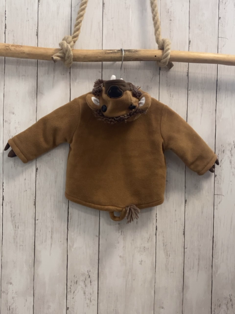 Chickeeduck  Fleecejacke  Gr. 74  hellbraun brauner Bund Kapuze mit Bärengesicht 