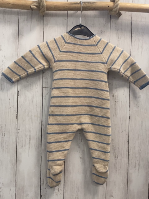 Sfera  Overall Gr. 56  beige hellblaue Streifen Strick 
