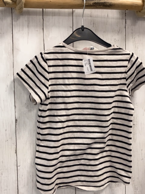 H&M  T-Sirt Gr. 122  grau schwarze Streifen Pailetten Minnie Mouse  