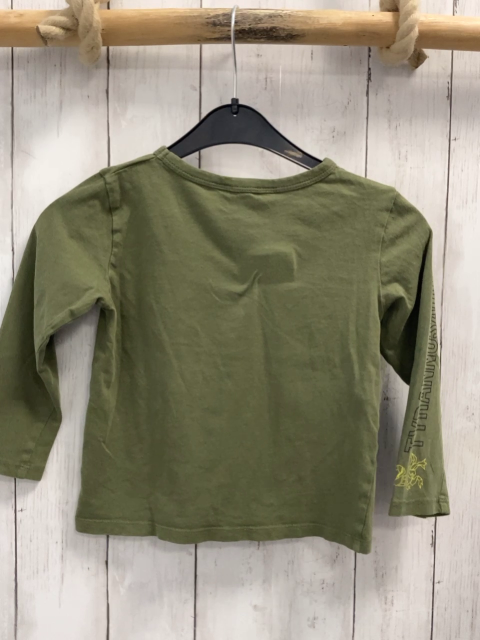 H&M Langarmshirt  Gr. 98  kiwi hellgrüner Dino Schrift 