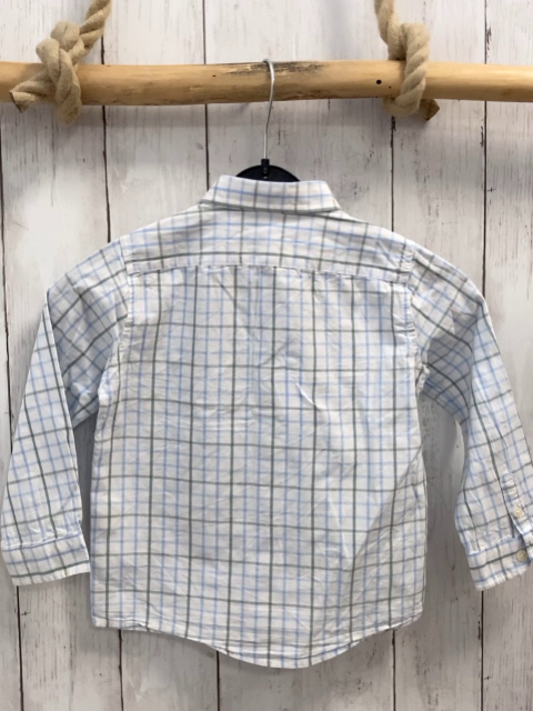 Neck&Neck  Hemd  Gr. 92  weiß hellblau oliv kariert 