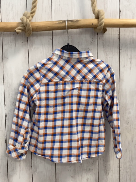 Sergent Major  Hemd  Gr. 104  weiß blau orange kariert 