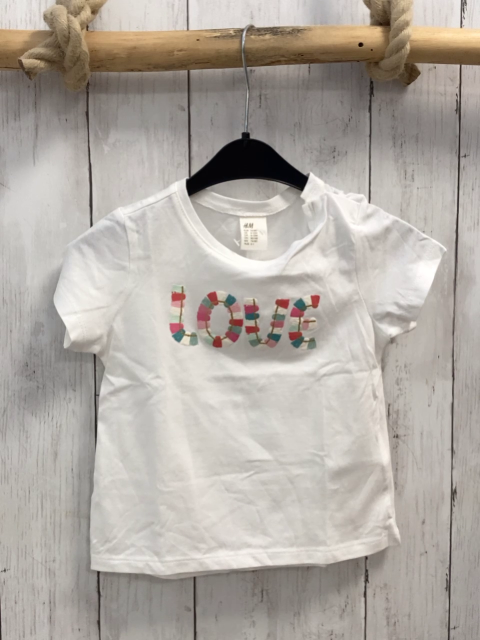H&M  T-Shirt  Gr. 74  weiß Schrift mit golden Glitzer 