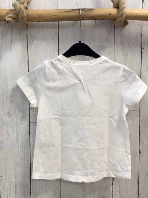 H&M  T-Shirt  Gr. 74  weiß Schrift mit golden Glitzer 