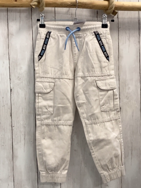   Hose  Gr. 110  beige Gummizugbund mit hellblauer Kordel