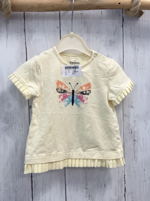  T-Shirt  Gr. 74  gelb Schmetterling 