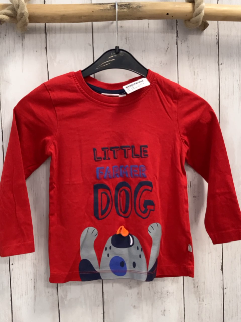 Liegelind  Langarmshirt  Gr. 104  rot Hund Schrift