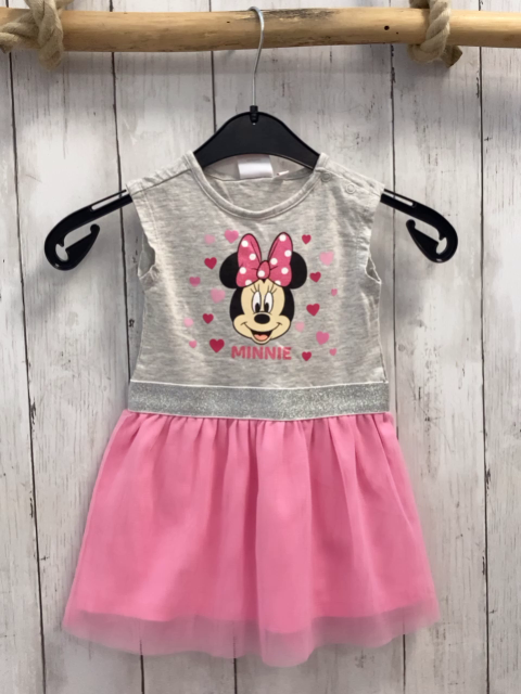 Disney  Kleid  Gr. 74  graues Oberteil mit Minnie Mouse rosa Rock