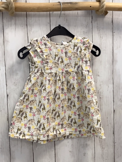   Kleid  Gr. 74  weiß Struktur Wilde Tiere 