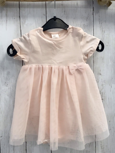 H&M Kleid  Gr. 74  lachs Tüllüberrock Bodyunterteil