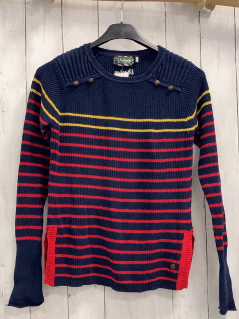 Vingino Pullover  Gr. 152  blau golden rote Streifen Strick