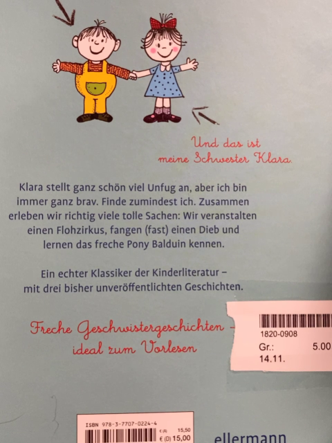  Buch Ich und meine Schwester Klara 
