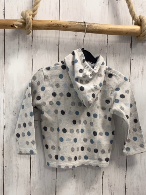 Alana  Strickjacke  Gr. 80  hellgrau Kapuze Punkte 