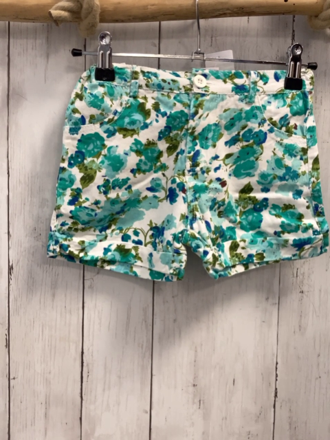   Shorts Gr. 116  weiß türkis hellblaue Blumen 