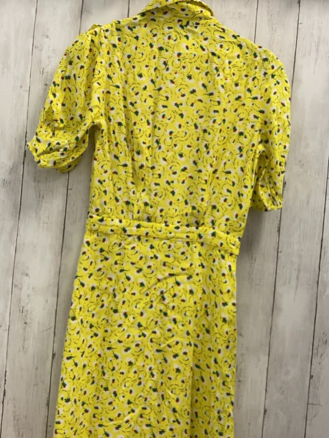 Stockholm Atelier  Kleid  Gr. 34  gelb grün weiß roter Druck 
