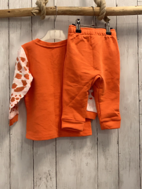 neu 2tlg Puma  Pullover + Jogginghose  Gr. 74  orang rosa + weiß orange grauer Druck schwarze Schrift 