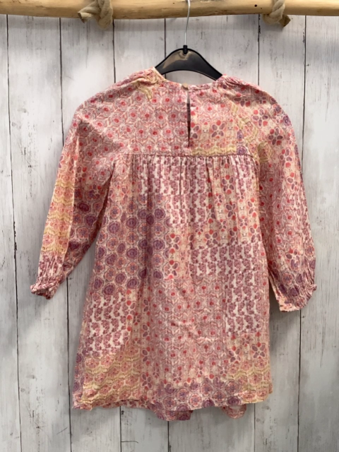 Zara  Kleid  Gr. 116  weiß bunte Blumen Ziernähte