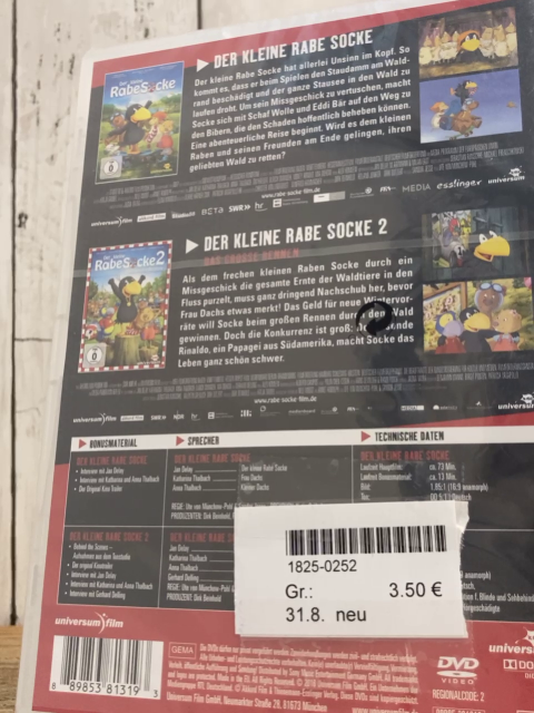 neu  DVD  Der kleine Rabe Socke 