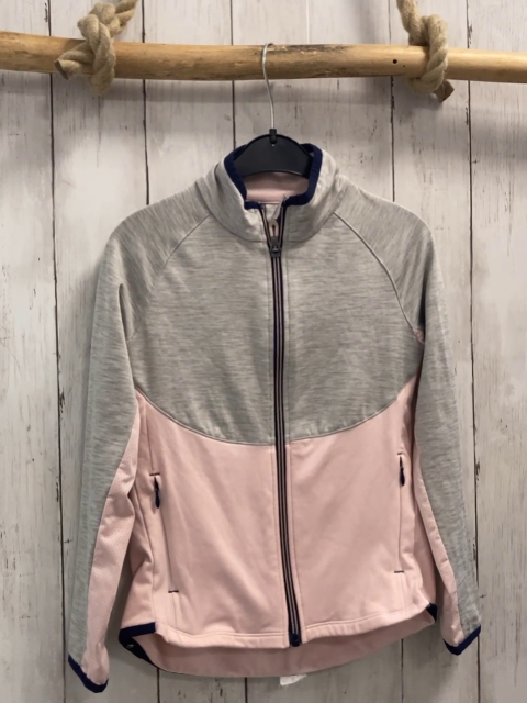Decathlon  Joggingjacke  Gr. 122/128  hellgrau rosa blauer Bund 
