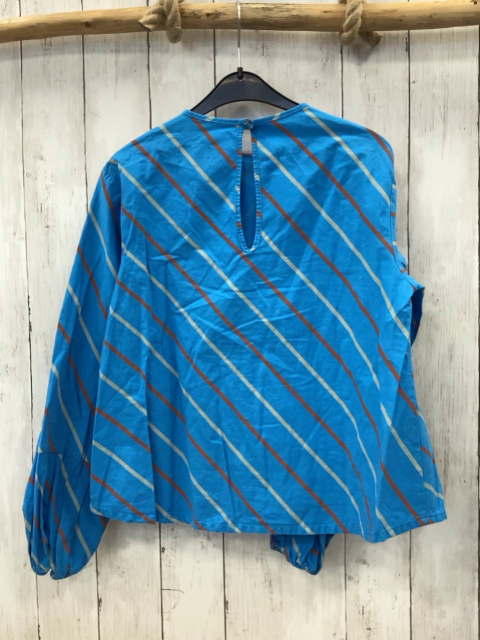Repose Bluse Gr. 152  blau rost graue Streifen