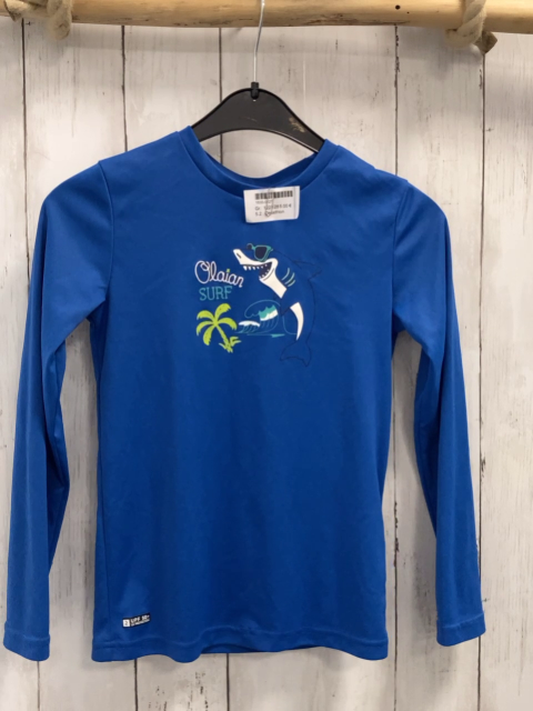 Decathlon UV-Schutzshirt  Gr. 122/128  hellblau Hai Palme Schrift 