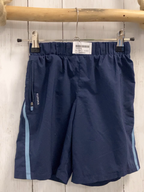 Decathlon  Sportshorts  Gr. 134  blau hellblauer Seitenstreifen 