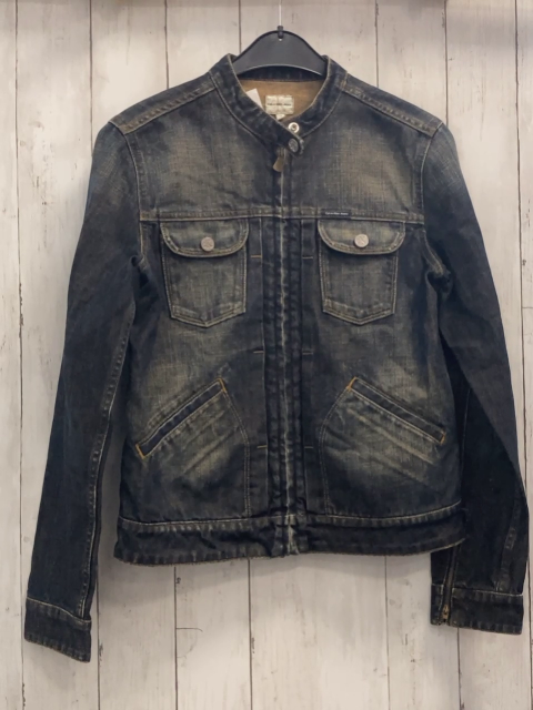 Calvin Klein Jeans  Jeansjacke Gr. M  dunkralgrau-blau orange Nähte 