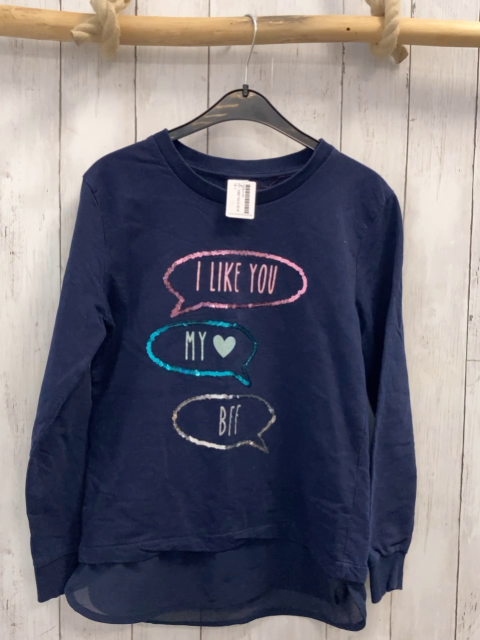   Pullover  Gr. 146/152  blau Pailettenschrift 