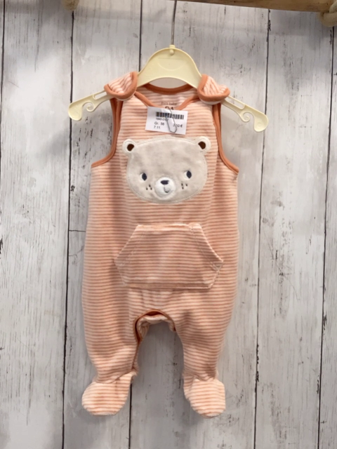   Strampler  Gr. 56  orange weiße Streifen Nicky Bärenkopf 